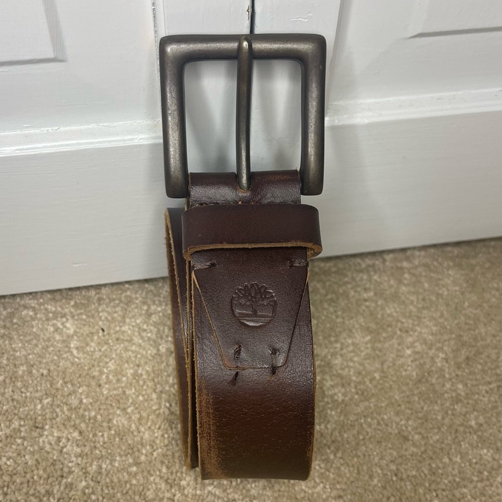 Timberland Dark Brown Leather Belt